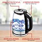 Brentwood Cordless Digital Glass Electric Kettle with 6 Precise Temperature Presets & Swivel Base, 1.79-Qt., (KT-1982DBK)