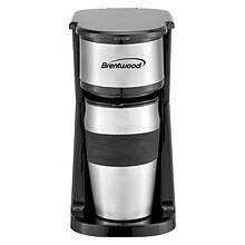 Brentwood Portable Single-Serve Coffee Maker with 14-Oz. Travel Mug, Black (TS-113BK)