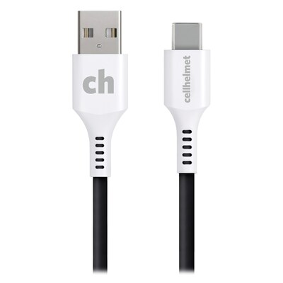 cellhelmet Charge and Sync USB-C to USB-A Round Cable, 6' (CABLE-C-A-6-R-G)
