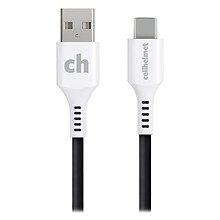 cellhelmet Charge and Sync USB-C to USB-A Round Cable, 6 (CABLE-C-A-6-R-G)