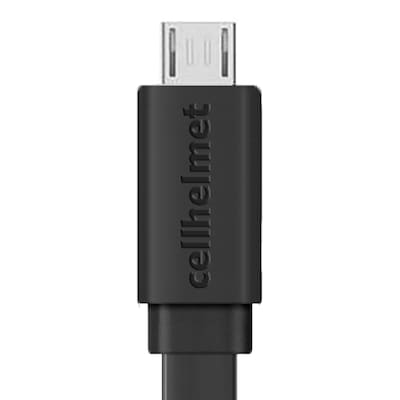 cellhelmet Charge and Sync USB-A to Micro USB Flat Cable, 3' (CABLE-F-MICRO-3-B)
