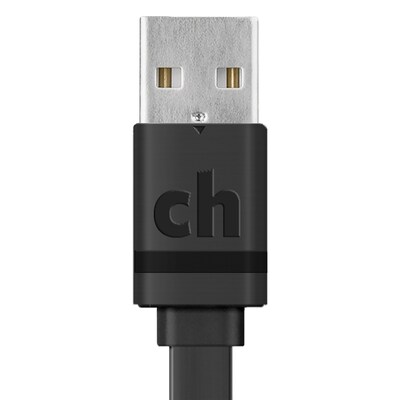 cellhelmet Charge and Sync USB-A to Micro USB Flat Cable, 3' (CABLE-F-MICRO-3-B)