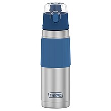 Thermos 18-Ounce Vacuum-Insulated Stainless Steel Hydration Bottle, Slate Blue (2465SSB6)