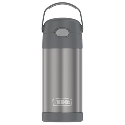 Thermos FUNtainer Stainless Steel Vacuum Insulated Water Bottle, 12 oz., Gray (THRF4100CH6)
