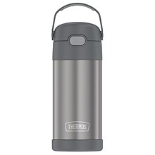 Thermos 12-Ounce FUNtainer Vacuum-Insulated Stainless Steel Bottle, Gray (F4100CH6)