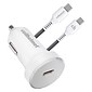 cellhelmet Single-USB Power Delivery Car Charger with USB-C to USB-C Round Cable, 3 ft., 25-Watt, White (CAR-PD-25W+R-C)