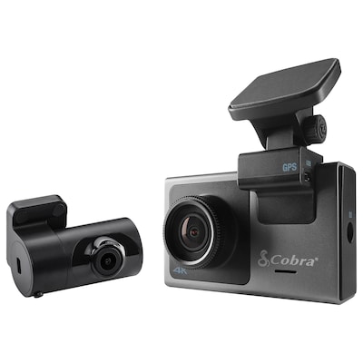 Cobra Ultimate Smart 4K Ultra HD Dash Cam with 1080p Full HD Rear View Camera, GPS, BT, Dual-Band Wi