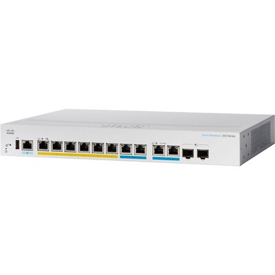 Cisco 350 CBS350-8MGP-2X-NA 10 Ports Gigabit Ethernet Rack Mountable Switch