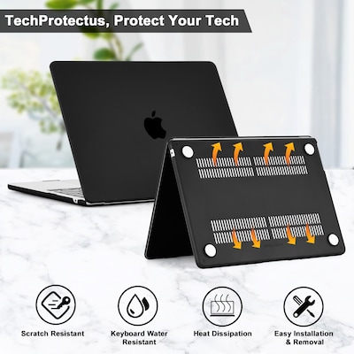 Techprotectus Hard-Shell Laptop Sleeve with Keyboard Cover, Black, (TP-BK-MA13M2)