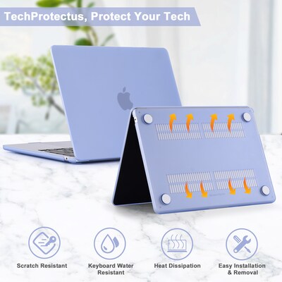 Techprotectus Hard-Shell Laptop Sleeve with Keyboard Cover, Serenity Blue, (TP-SB-K-MA13M2)
