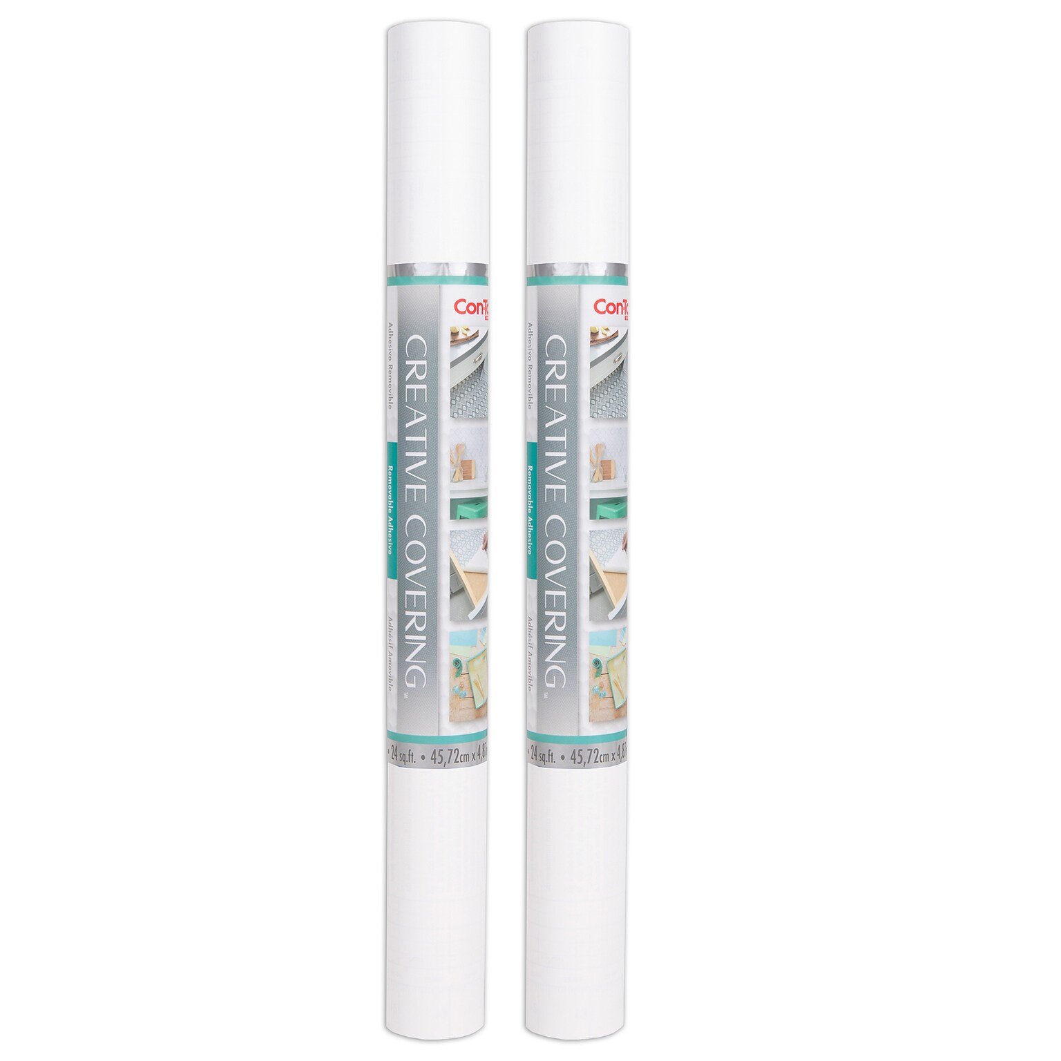 Con-Tact Creative Covering™ Adhesive Covering, 18 x 16 per roll, White, 2 Rolls (KIT16FC9A95206-2)