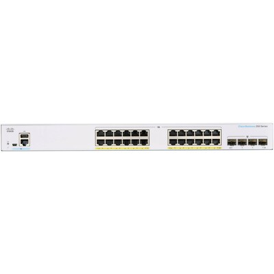 Cisco Business 350 Series 28-Port Gigabit Ethernet Managed Switch, Silver (CBS350-24FP-4G-NA)