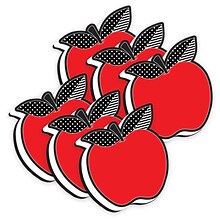 Ashley Productions® Magnetic Whiteboard Eraser, Red Apple with Black and White Leaves, Pack of 6