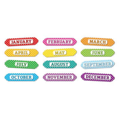 Ashley Productions® Magnetic Die-Cut Timesavers & Labels, Months of the Year, Assorted Colors, 12 Pe