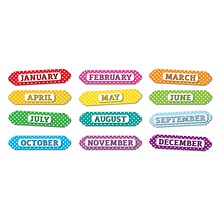 Ashley Productions® Magnetic Die-Cut Timesavers & Labels, Months of the Year, Assorted Colors, 12 Pe