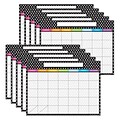 Ashley Productions® Smart Poly PosterMat Pals Space Savers, 13 x 9.5, BW Dots Calendar, Pack of 10