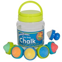 Learning Advantage Ready 2 Learn Easy Grip Sidewalk Chalk, Multicolor, 6/Set (CE-6913)