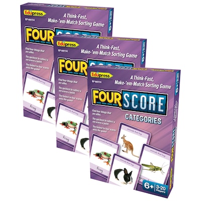 Teacher Created Resources® Four Score Card Game: Categories, Pack of 3 (EP-66114-3)