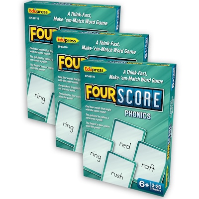 Teacher Created Resources® Four Score Card Game: Phonics, Pack of 3 (EP-66116-3)