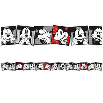 Eureka Mickey Mouse Borders/Trim, 3.25 x 37, Throwback Mickey Selfies, 3/Pack (EU-846322-3)