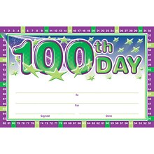 North Star Teacher Resource 100th Day Anytime Awards, 8.5 x 5.5, Multicolor, 36/Pack, 6 Pack/Bundl