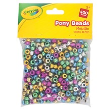 Crayola Pony Beads, Metallic, 400/Pack, 6 Packs (PACAC355403CRA-6)