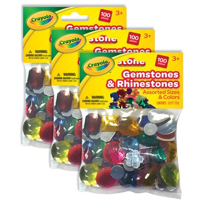 Crayola Gemstones & Rhinestones, 100/Pack, 3 Packs (PACAC3584100CRA-3)