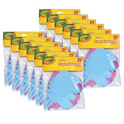 Crayola® Foam Unicorn, Assorted Colors, 20/Pack, 12 Packs (PACAC4429CRA-12)