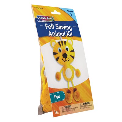 Creativity Street® Felt Sewing Animal Kit, Tiger, 4.25 x 10.75 x 0.75, 6 Kits (PACAC5705-6)