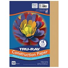 Tru-Ray Fade-Resistant, 9 x 12 Construction Paper, Almond, 50 Sheets Per Pack, 5 Packs (PAC103067-