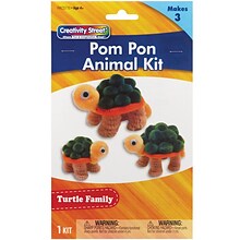 Creativity Street® Pom Pon Animal Kit, Turtle Family, Assorted Sizes, 3 Turtles Per Kit, 6 Kits (PAC