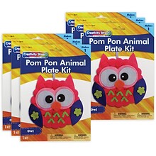 Creativity Street® Pom Pon Animal Plate Kit, Owl, 7 x 8 x 1, 6 Kits (PACAC5715-6)