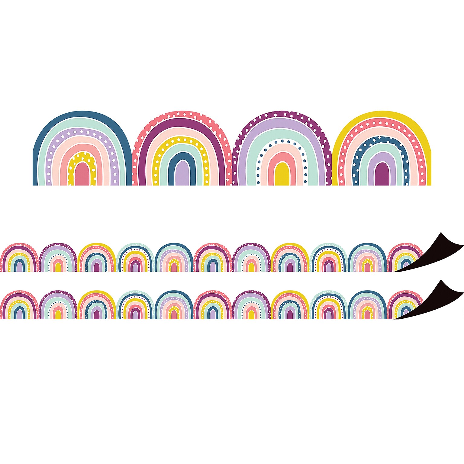 Teacher Created Resources Oh Happy Day Magnetic Borders/Trim, 1.5 x 24, Rainbow, 2/Pack (TCR77560-2)