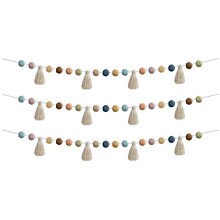 Teacher Created Resources Everyone is Welcome Pom-Poms and Tassels Garland, 3/Pack (TCR7157-3)
