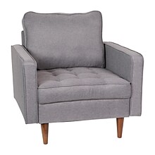 Flash Furniture Hudson Tufted Faux Linen Armchair, Slate Gray (ISPC100GY)