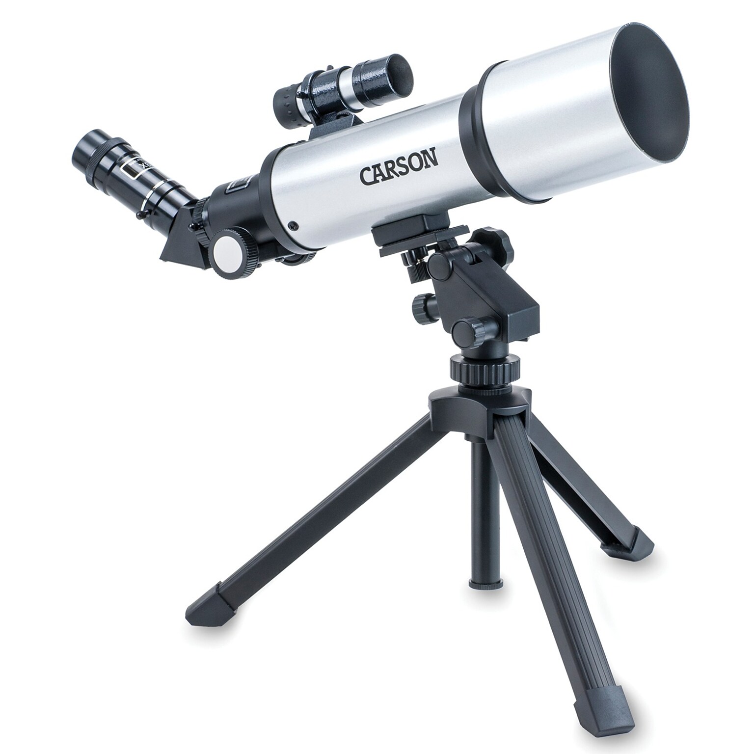 CARSON SkyChaser 70 mm Refractor Beginner Telescope with Tabletop Tripod, Silver (SC-450)