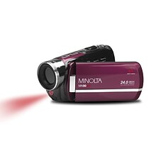 Minolta 24 Megapixel Full HD 1080p IR Night Vision Camcorder, 16x Digital Zoom, Maroon (MN90NV-M)