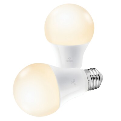 Globe Electric A19-Shape E26-Base Wi-Fi Dimmable 60-Watt-Equivalent Frosted Smart LED Light Bulbs, S