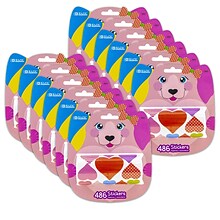 BAZIC Heart Stickers, Assorted Colors, 486 Per Roll, 12 Rolls (BAZ3866-12)