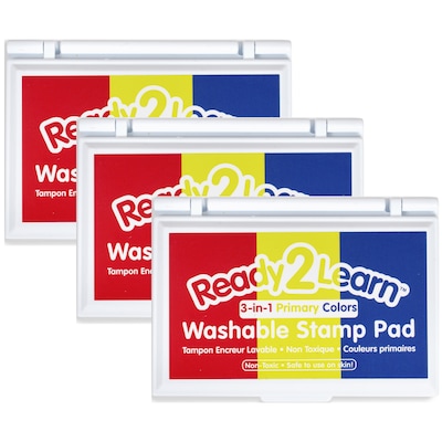 Ready2Learn™ Washable Stamp Pad, 3-in-1 Primary Colors, Pack of 3 (CE-10051-3)