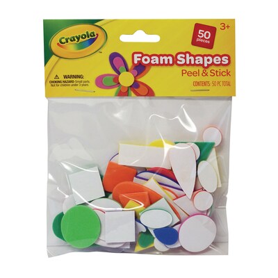 Crayola® Peel & Stick Shapes, Assorted Colors & Sizes, 50 Per Pack, 12 Packs (PACAC4308CRA-12)