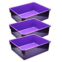 Romanoff Stowaway Tray, Plastic, 16 x 13.5 x 5.5, Purple, 3/Bundle (ROM13106-3)