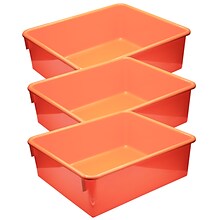 Romanoff Stowaway Tray, Plastic, 16 x 13.5 x 5.5, Orange, 3/Bundle (ROM13109-3)