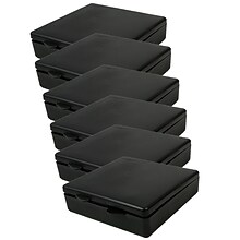 Romanoff  Micro Box, Plastic, 4 x 4 x 1, Black, 6/Bundle (ROM60410-6)