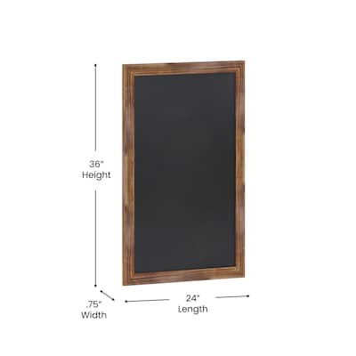 Flash Furniture Canterbury Wall Mount Magnetic Chalkboard Sign, Torched, 24" x 36" (HGWA3GD791315)