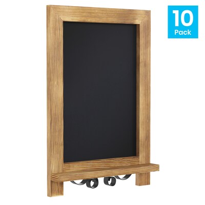 Flash Furniture Canterbury Wood Tabletop Magnetic Chalkboards, Torched, 9.5 x 14 (10HFKHDIS122315)