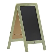 Flash Furniture Canterbury Vintage Wooden A-Frame Magnetic Indoor/Outdoor Chalkboard Sign, Green, 40