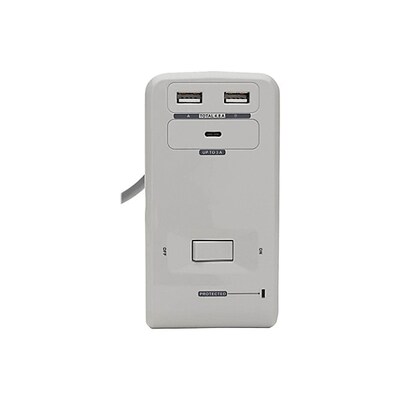 Tripp Lite Protect It! 6-Outlet 2-USB & 1-USB-C Port Surge Protector Desk Clamp, 8 ft., White (TRPTL