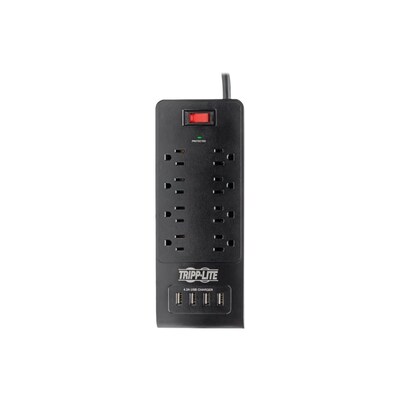 Tripp Lite Protect It! 8-Outlet 4-USB Port Surge Protector, 6 ft., Black (TRPTLP864USBB)