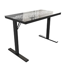 Flash Furniture Shan 43 Steel and Tempered Glass Gaming Desk with LED Lights, Black (NANJNGT2842)